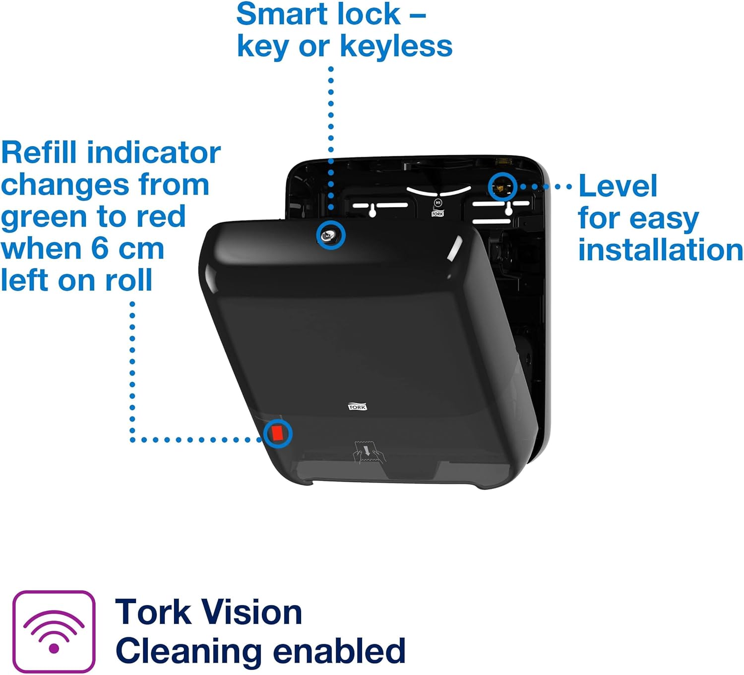 Tork Matic Paper Towel Dispenser and Tork Twin Mini Jumbo Toilet Paper Roll Dispenser (Black)