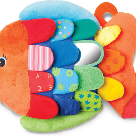 Melissa & Doug K’s Kids, Flip Fish Stuffed Animal, Soft Baby Book, Multi-Textured Squeaking & Crinkling Infant Sensory Toys for Babies with Baby Mirror, Tummy Time Toys for Infants Ages 0–9 Months