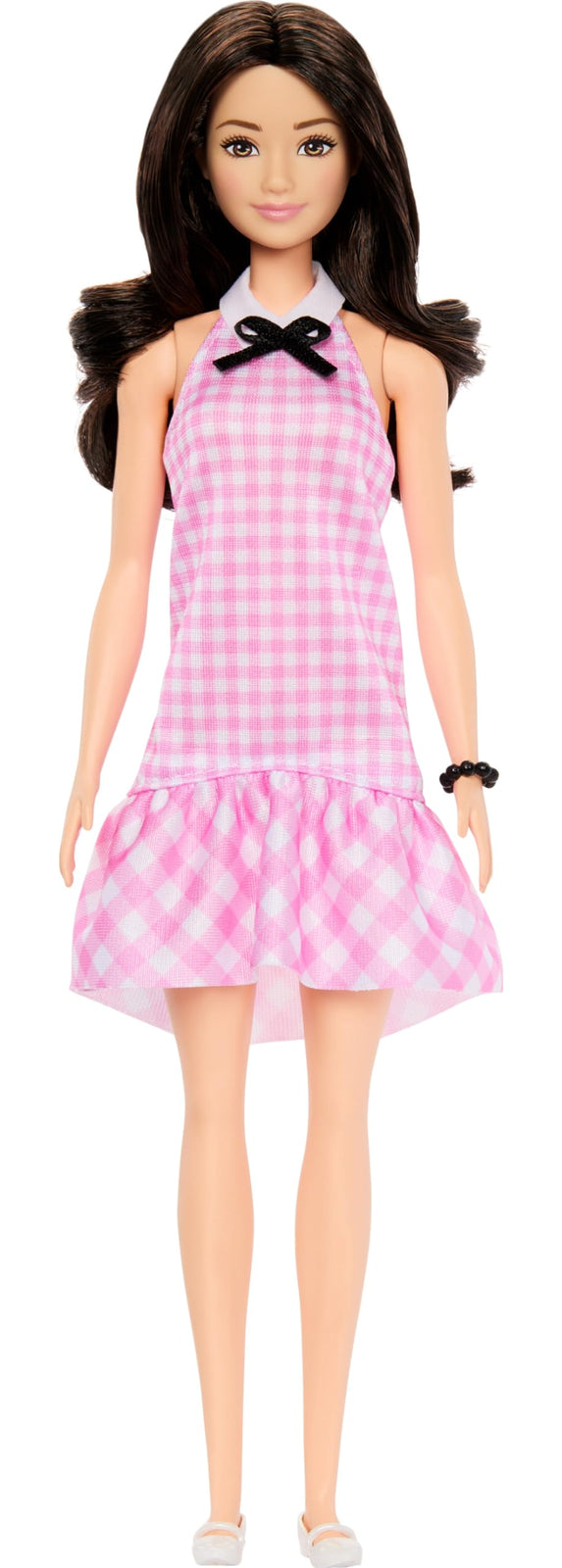 Barbie Fashionistas Doll #221 with Natural Black Hair Wearing Removable Red Dress & Accessories, 65th Anniversary Collectible Toy