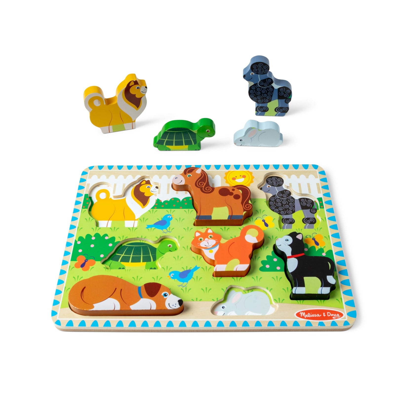 Melissa & Doug Safari Wooden Chunky Puzzle (8 pcs), Educational Screen Free Activity for Toddler, Preschoolers and Kids Ages 2+ - FSC Certified