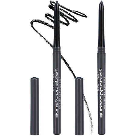 Maybelline Unstoppable Waterproof Mechanical Grey Eyeliner Pencil, Easy to Apply, Smooth Glide, Up to 24 Hour Wear, Pewter, Pack of 2