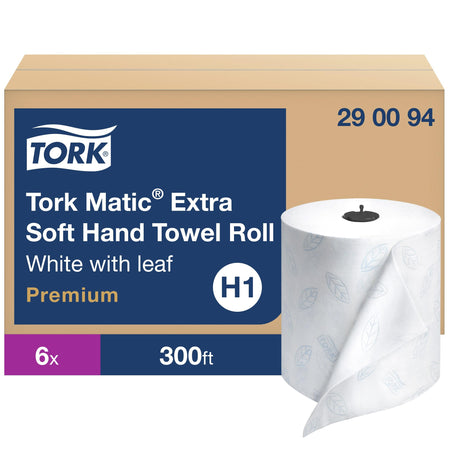 Tork Matic Paper Hand Towel Roll White H1 (6 Rolls) and Tork Mini Jumbo Toilet Paper Roll White T2 (12 Rolls)