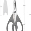 KitchenAid All Purpose Kitchen Shears with Protective Sheath Durable Stainless Steel Scissors, Dishwasher Safe, Soft Grip Comfort Handle, 8.72 Inch, Aqua Sky