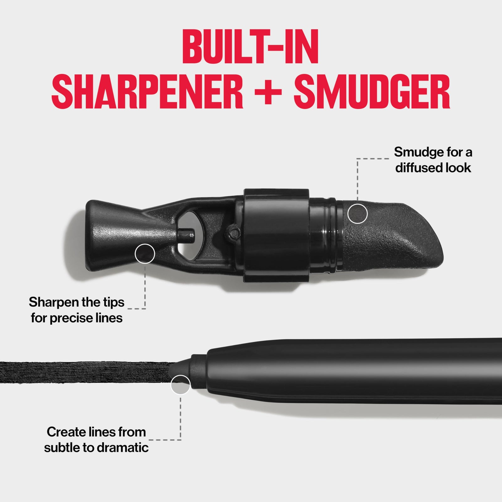 Revlon ColorStay Pencil Waterproof Eyeliner, Smudge-Proof, Eye Makeup with Built-In Sharpener, Stocking Stuffer for Women, 201 Black, 0.01 oz