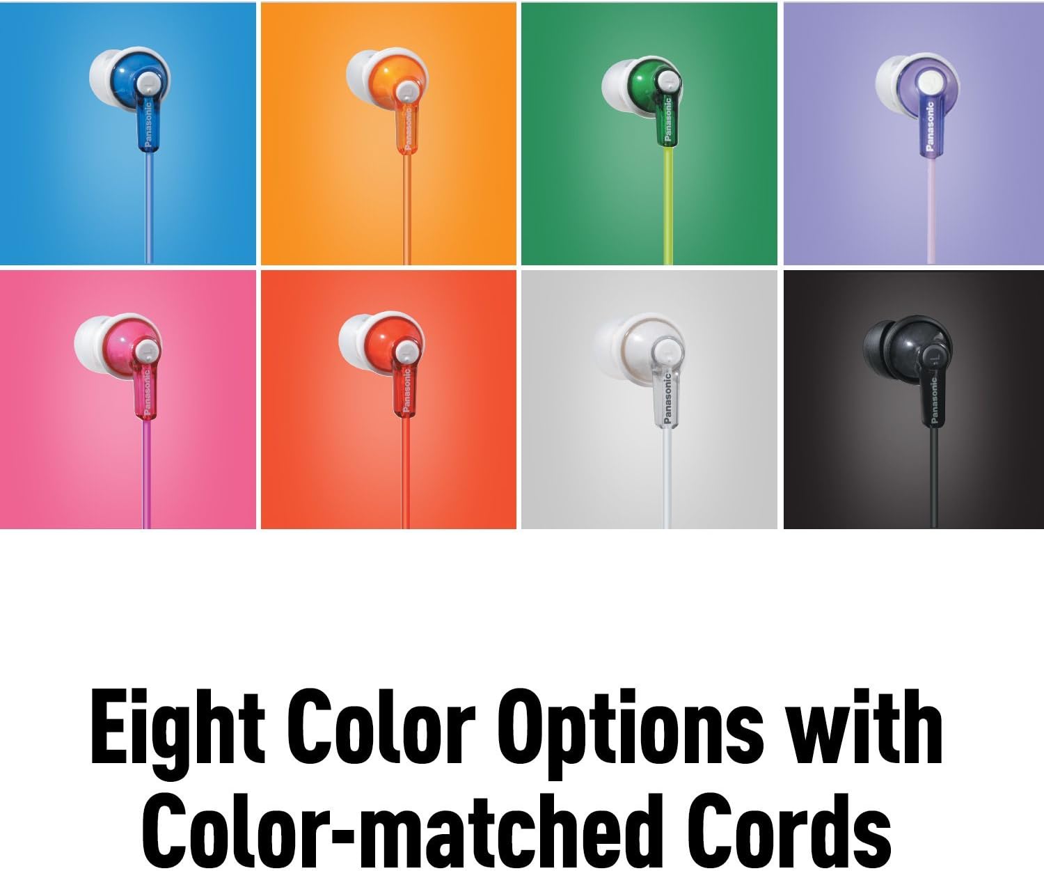 Panasonic ErgoFit Wired Earbuds, 3.5mm Jack In-Ear Headphones Wired with Dynamic Crystal-Clear Sound and Soft Ergonomic Custom-Fit Earpieces (S/M/L), for Phones and Laptops - RP-HJE120-N (Rose Gold)