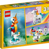 LEGO Creator 3 in 1 Magical Unicorn Toy, Transforms to Seahorse to Peacock, Rainbow Animal Figures, Unicorn Gift for Grandchildren, Girls and Boys, Buildable Toys, 31140
