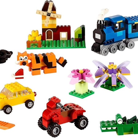 LEGO Classic Medium Creative Brick Box 10696 Building Toy Set - Featuring Storage, Includes Train, Car, and a Tiger Figure, and Playset for Kids, Boys, and Girls Ages 4-99