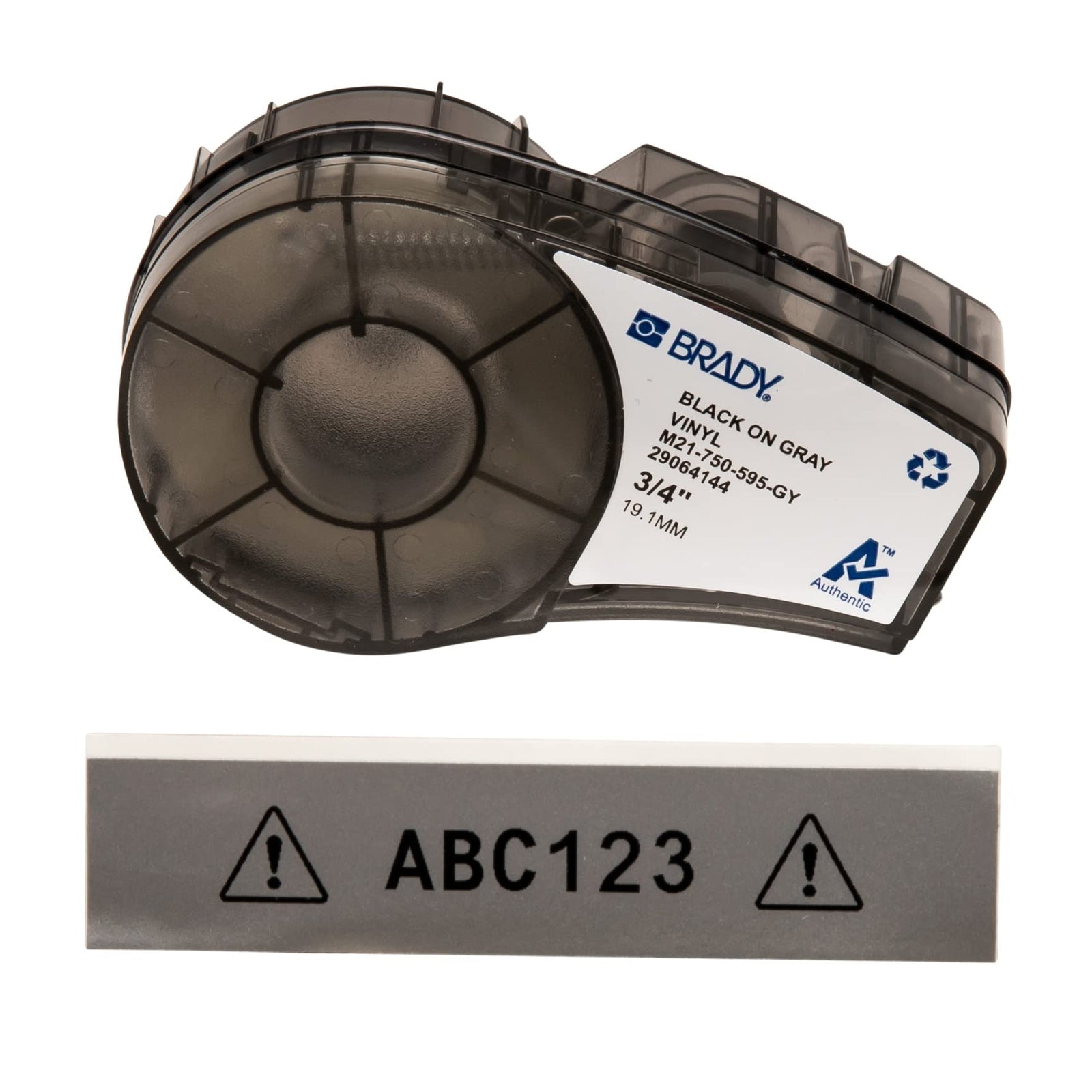 Brady Authentic (M21-375-595-BR) All-Weather Vinyl Label for Indoor/Outdoor ID, Lab and Equipment Labeling, White on Brown- ForM210, M210-LAB, M211, BMP21-PLUS and BMP21-LAB Printers, .375" W, 21' L