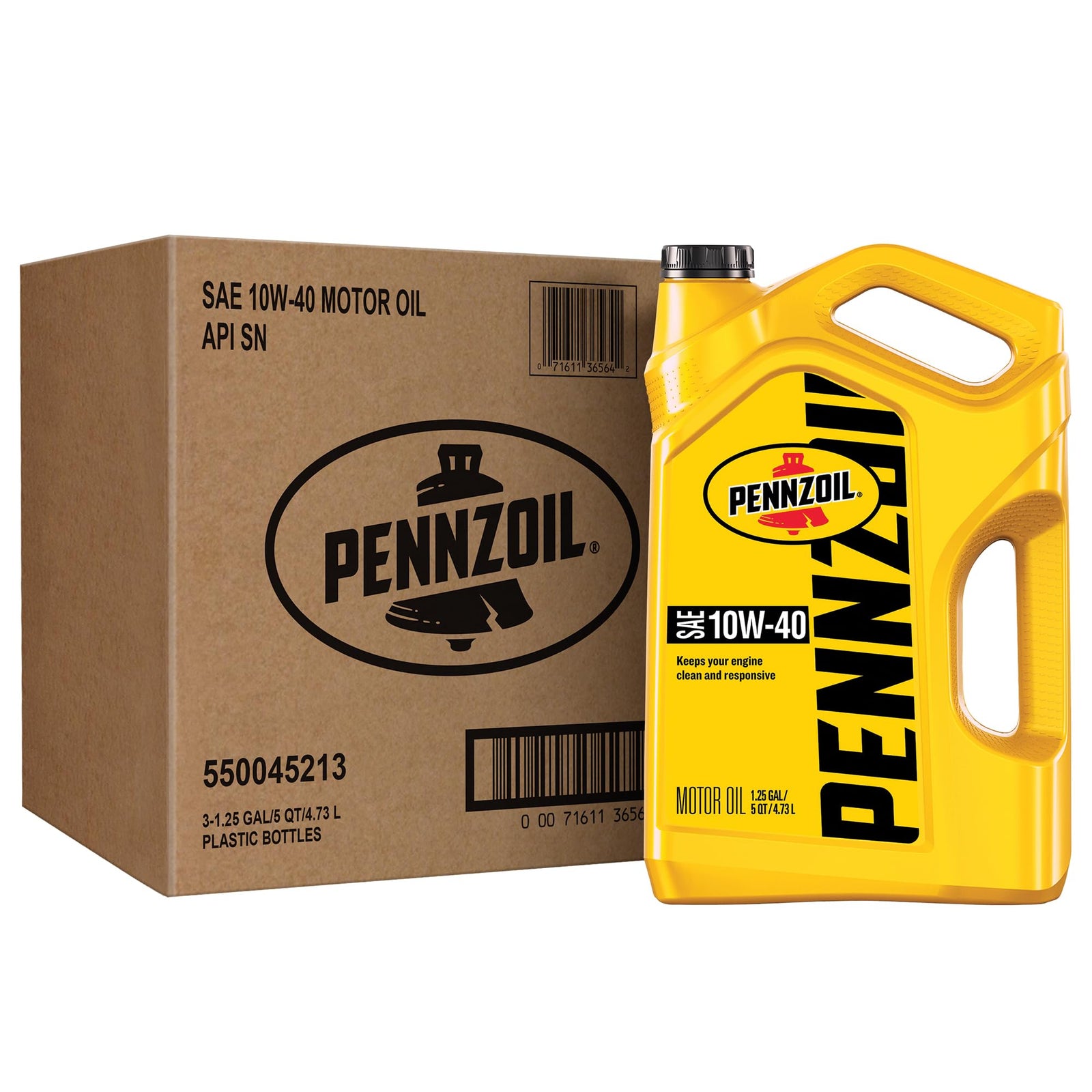 Pennzoil Motor Oil 10W-40 Motor Oil, 5 Quart (3 Pack)