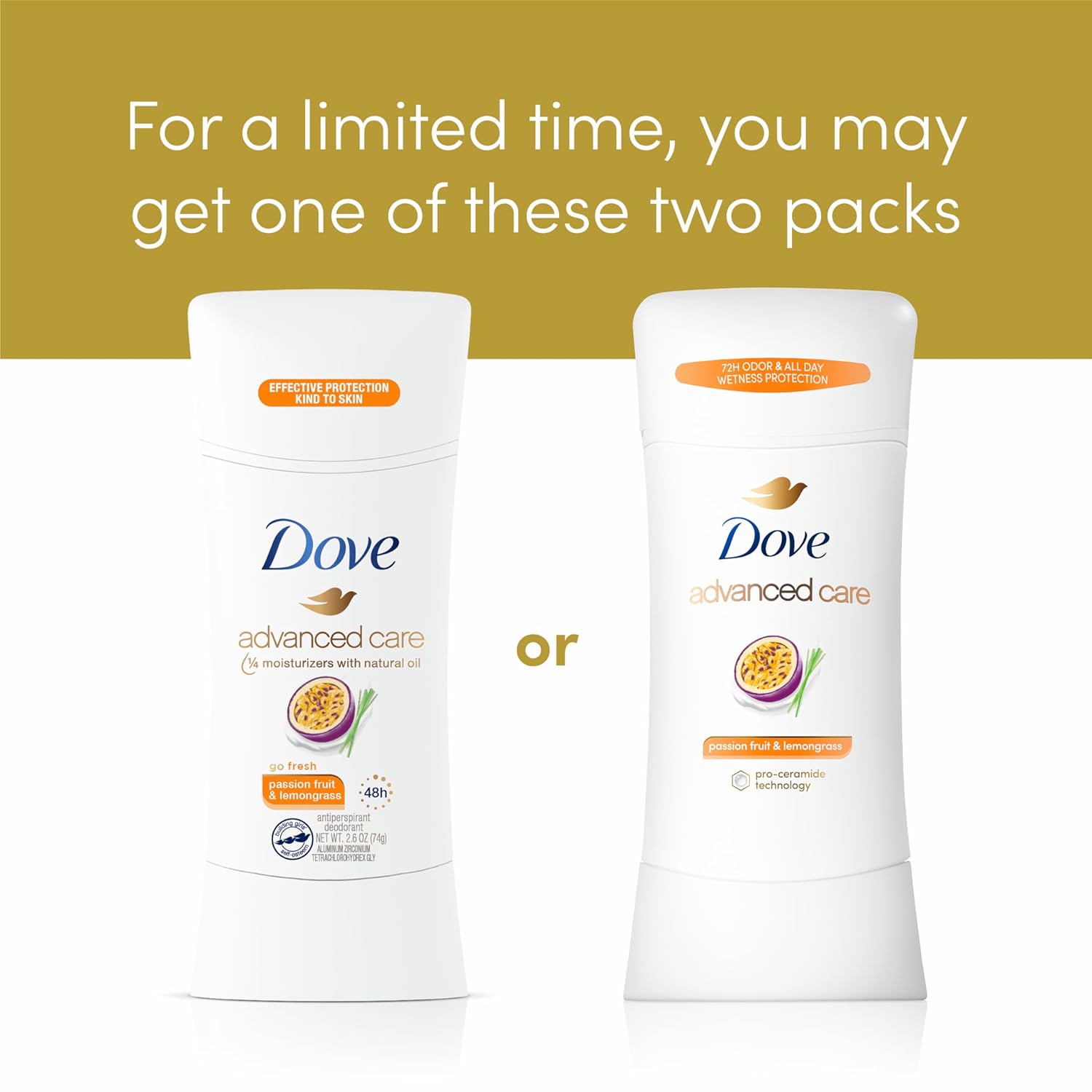 Dove Advanced Care Antiperspirant Deodorant Stick Cool Essentials 4 ct for helping your skin barrier repair after shaving 72 hour odor control and sweat protection with Pro Ceramide Technology 2.6 oz
