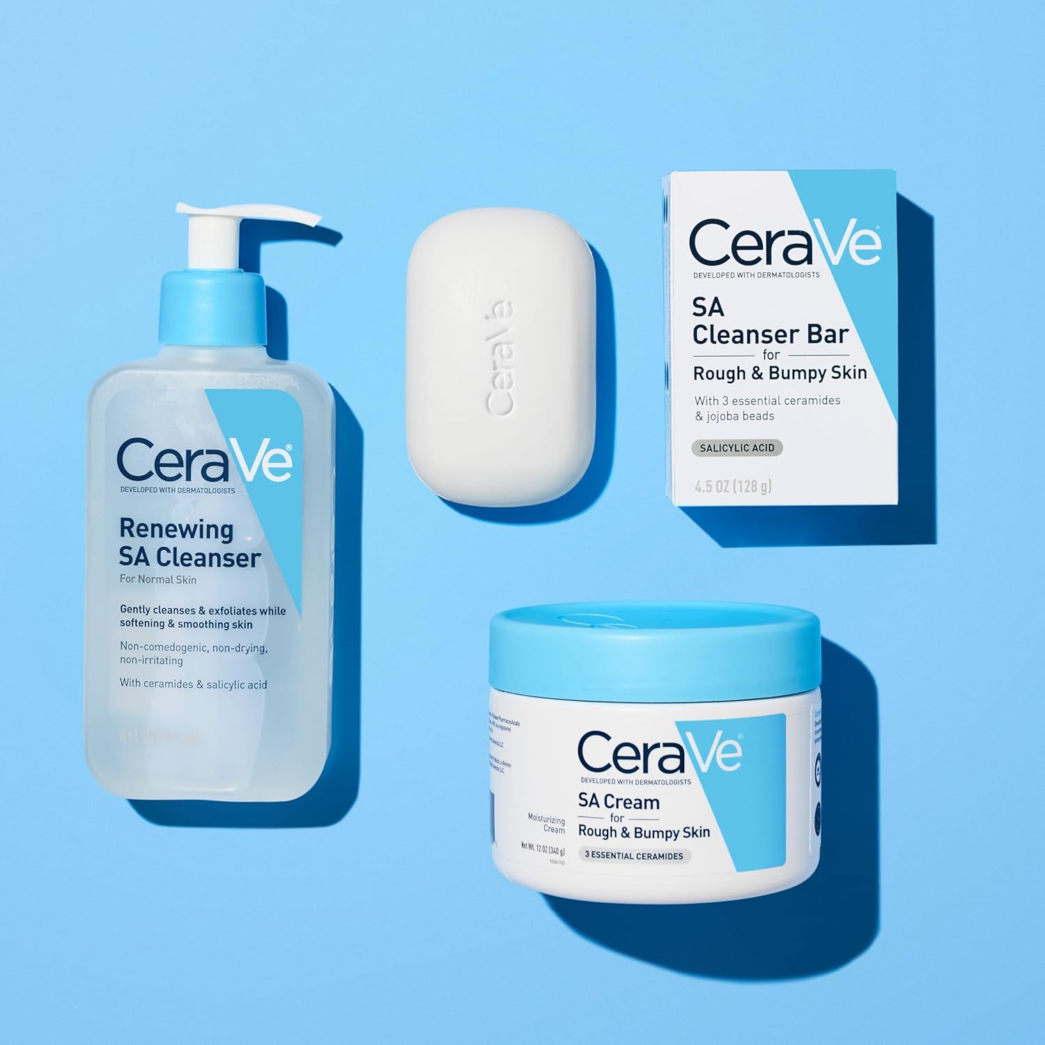 CeraVe Moisturizing Cream with Salicylic Acid, Exfoliating Body Cream with Lactic & Hyaluronic Acid, Niacinamide, and Ceramides, Fragrance Free & Allergy Tested, 16 Ounce