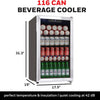 Honeywell Beverage Refrigerator and Cooler, 116 Can Mini Fridge with Glass Door for Soda Beer or Wine for Office or Bar with Adjustable Removable Shelving, Commercial Grade