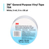 3M Vinyl Tape 764, General Purpose, 2 in x 36 yd, Black, 1 Roll, Light Traffic Floor Marking Tape, Social Distancing, Color Coding, Safety, Bundling