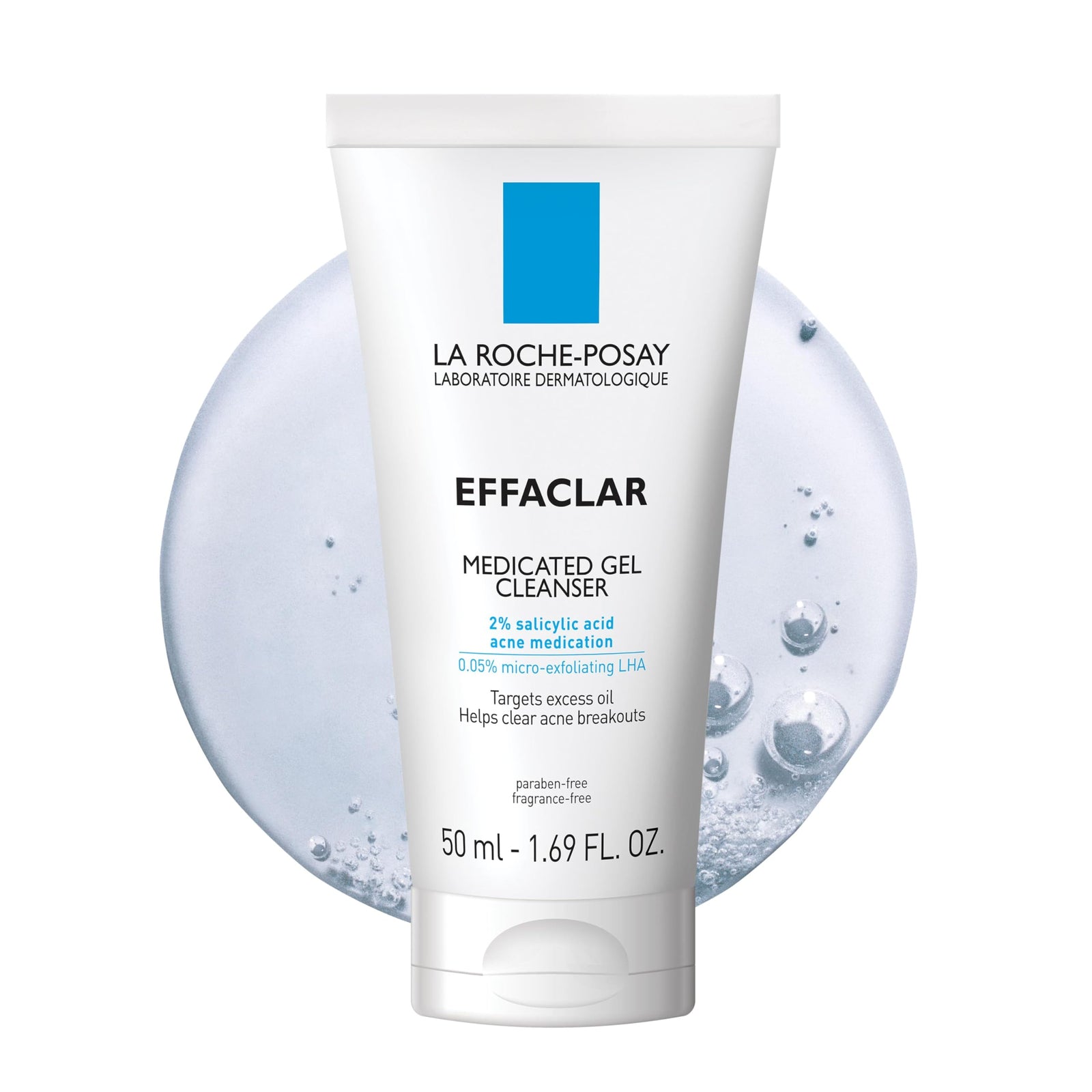 La Roche-Posay Effaclar Medicated Gel Cleanser, 2% Salicylic Acid Cleanser + LHA + Glycerin, Dermatologist Tested Foaming Acne Face Wash, Clear & Prevent Acne Breakouts, Oil Free, Targets Excess Oil
