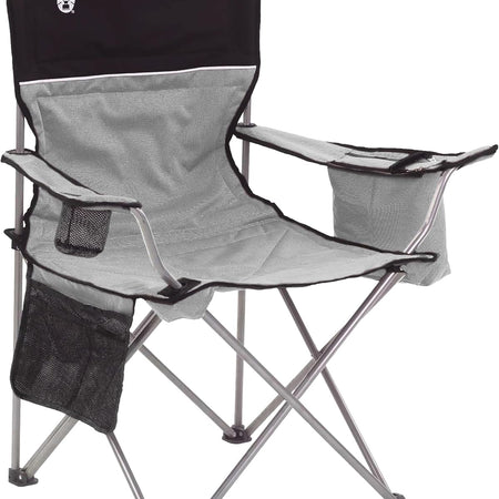 Coleman Portable Camping Chair with 4-Can Cooler, Cushioned Seat & Back with Side Pockets & Cup Holder, Carry Bag Included, Great for Camping, Tailgating, Firepits, Patio, & More