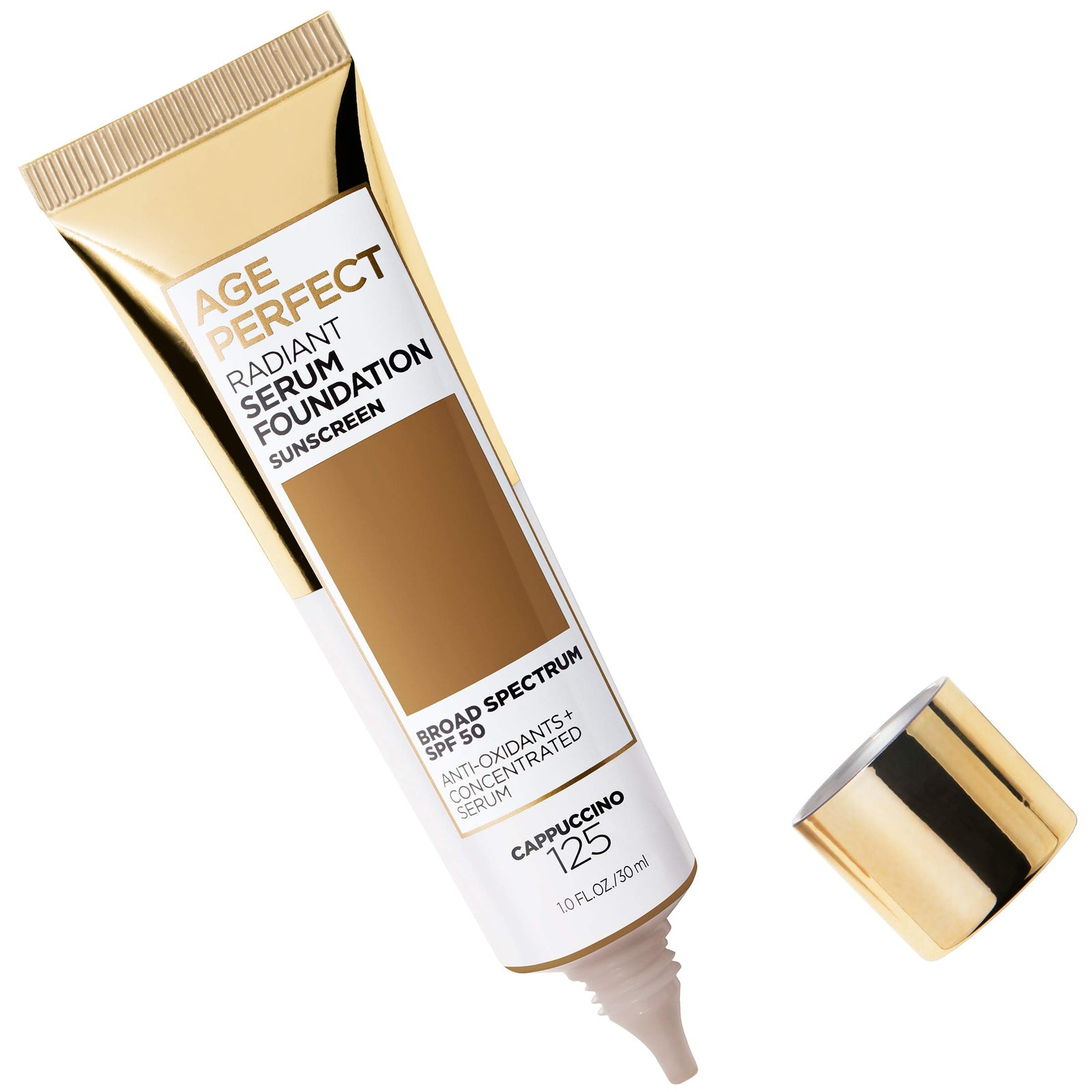 L'Oreal Paris Age Perfect Radiant Serum Foundation with SPF 50, Cappuccino, 1 Ounce