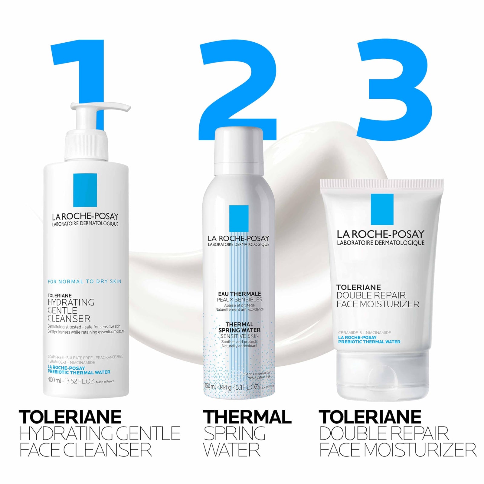 La Roche-Posay Toleriane Double Repair Face Moisturizer, Daily Moisturizer Face Cream with Ceramide & Niacinamide for All Skin Types, Immediate Comfort & Long Lasting Hydration, Fragrance Free