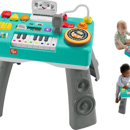 Fisher-Price Baby & Toddler Toy Laugh & Learn DJ Table with Educational Musical Activities for Developmental Play Infants Ages 6+ Months