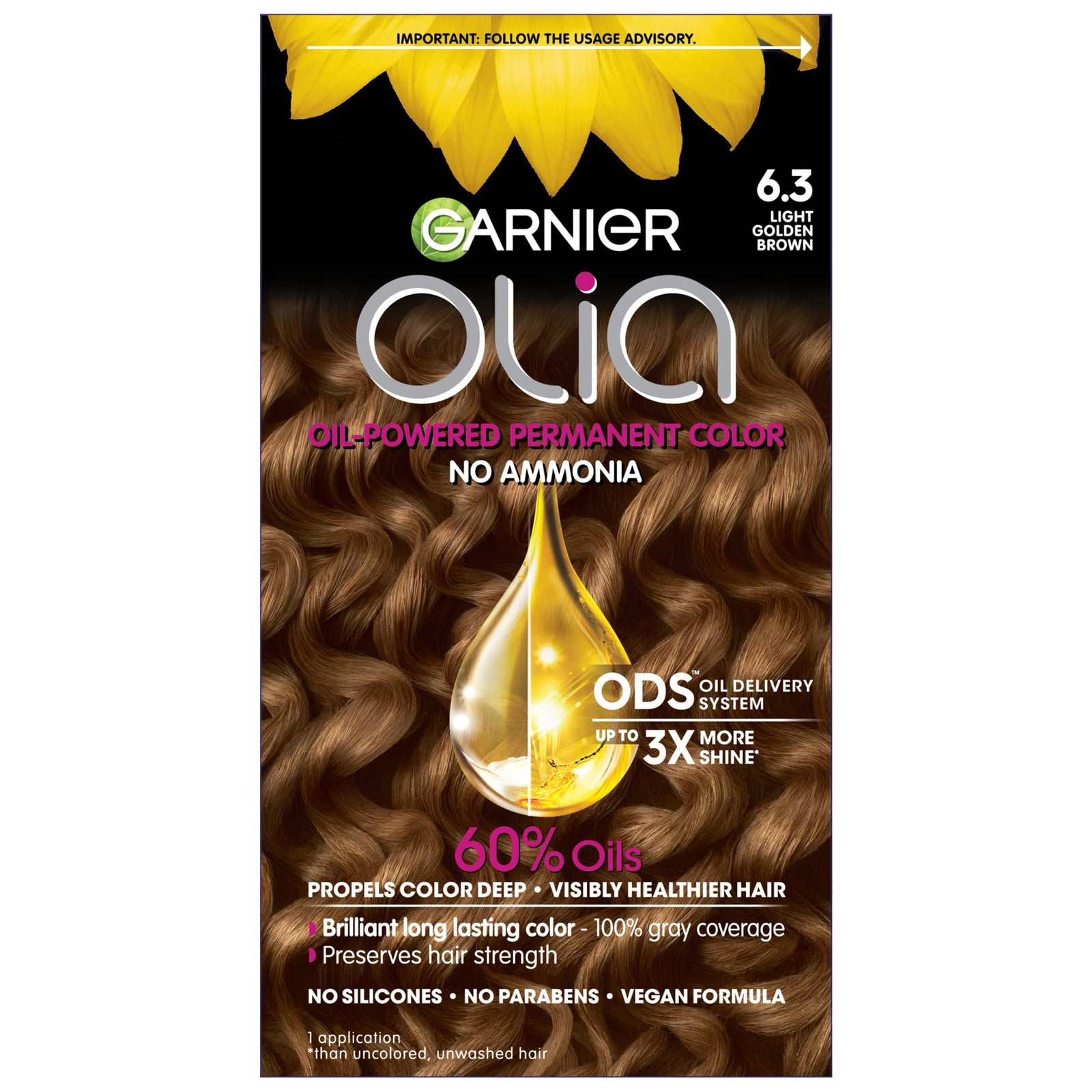 Garnier Hair Color Olia Ammonia-Free Brilliant Color Oil-Rich Permanent Hair Dye, 9 1/2.1 Lightest Ash Blonde, 1 Count (Packaging May Vary)