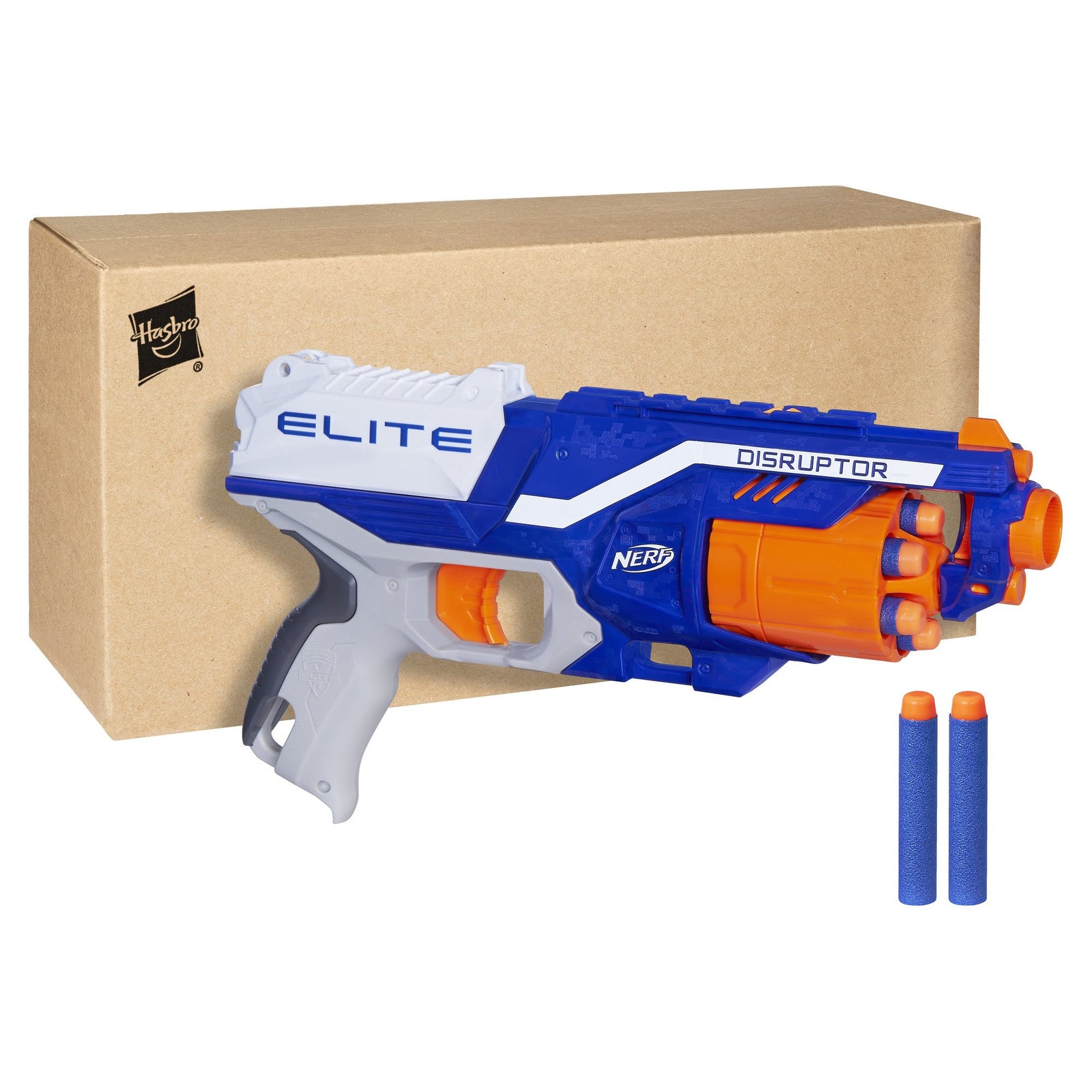 NERF Elite Disrupter Blaster - 6-Dart Rotating Drum, Slam Fire, Translucent Red (Amazon Exclusive)