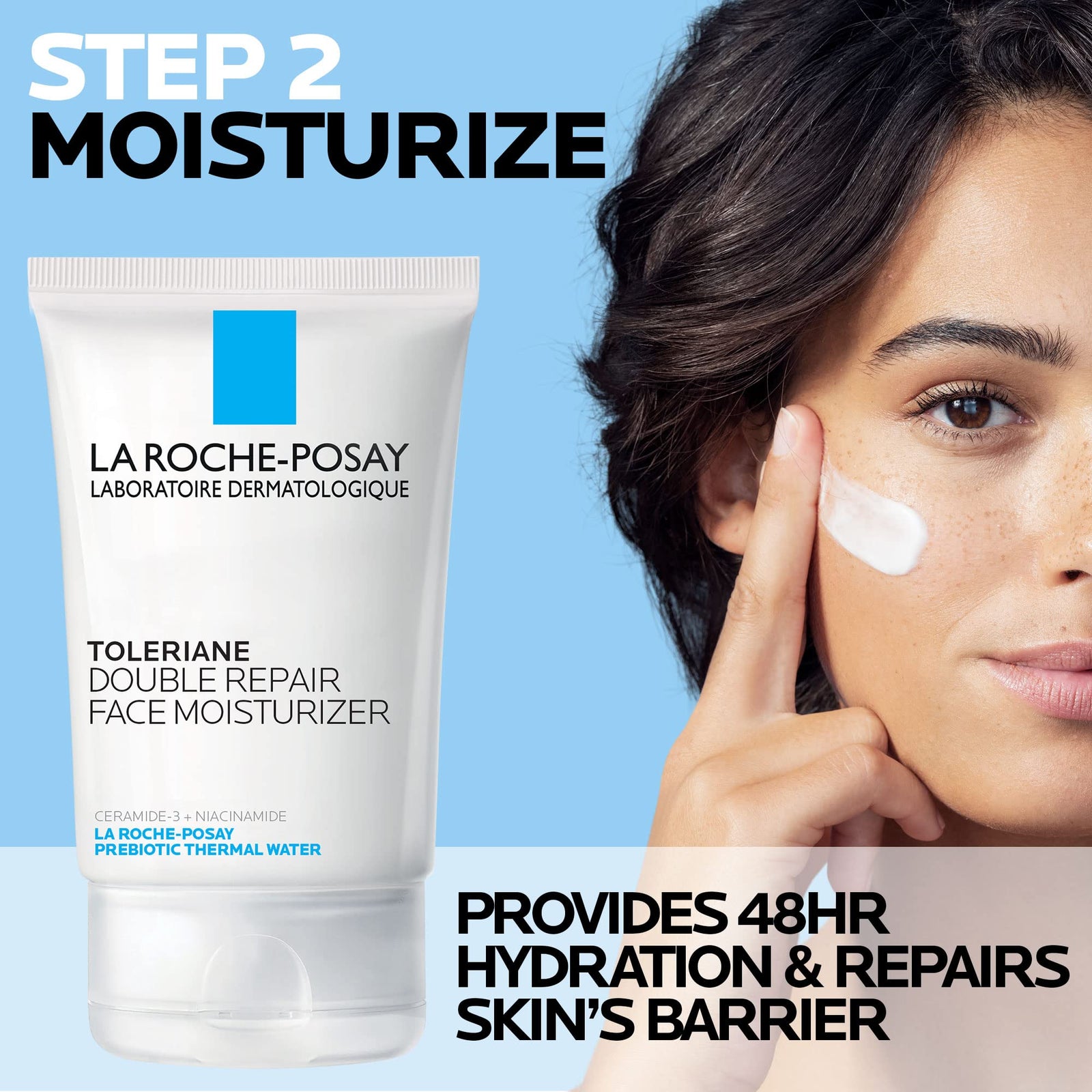 La Roche-Posay Toleriane Double Repair Face Moisturizer, Daily Moisturizer Face Cream with Ceramide & Niacinamide for All Skin Types, Immediate Comfort & Long Lasting Hydration, Fragrance Free
