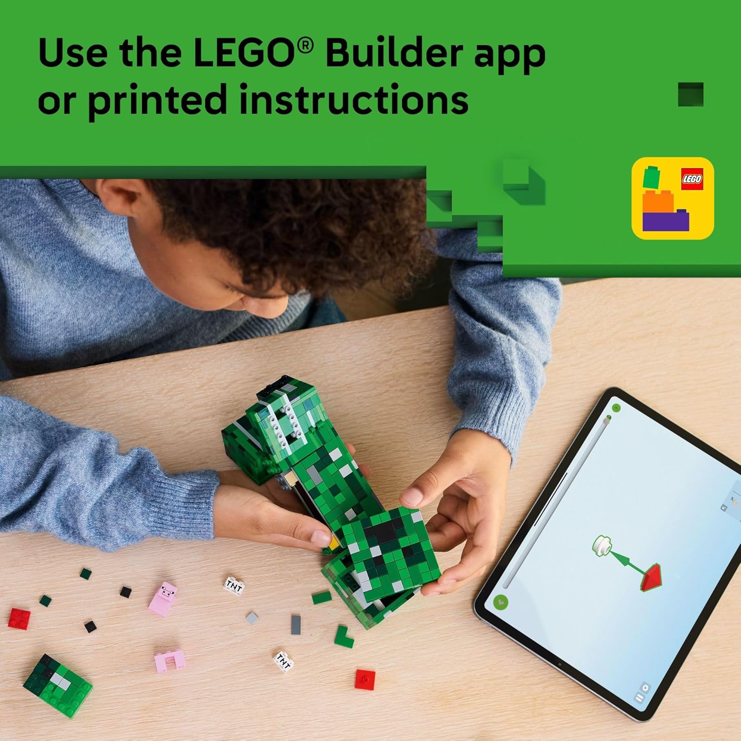 LEGO Minecraft The Creeper Kids Building Toy - Minecraft Toy for Boys & Girls, Ages 10+ - Room Decor for Gamers -W/ 1st Version Minifigure - Gift for Christmas - 21276