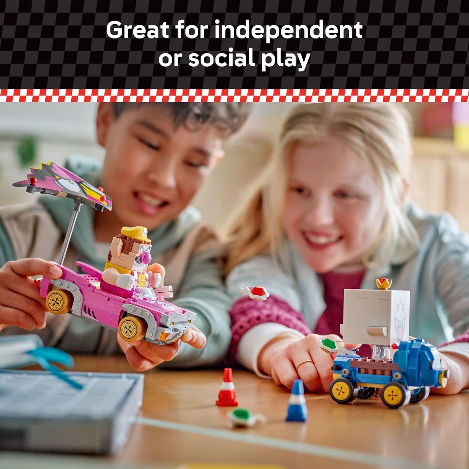 LEGO Super Mario: Mario Kart – Wario & King Boo Building Toy for Kids - Buildable Car Toys W/Drifting Action for Boys & Girls, Ages 8+ - Pretend Play Gift Idea for Birthdays & Any Gaming Fans - 72038