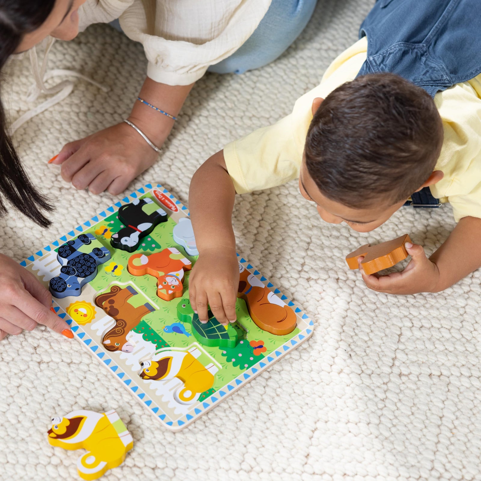 Melissa & Doug Safari Wooden Chunky Puzzle (8 pcs), Educational Screen Free Activity for Toddler, Preschoolers and Kids Ages 2+ - FSC Certified