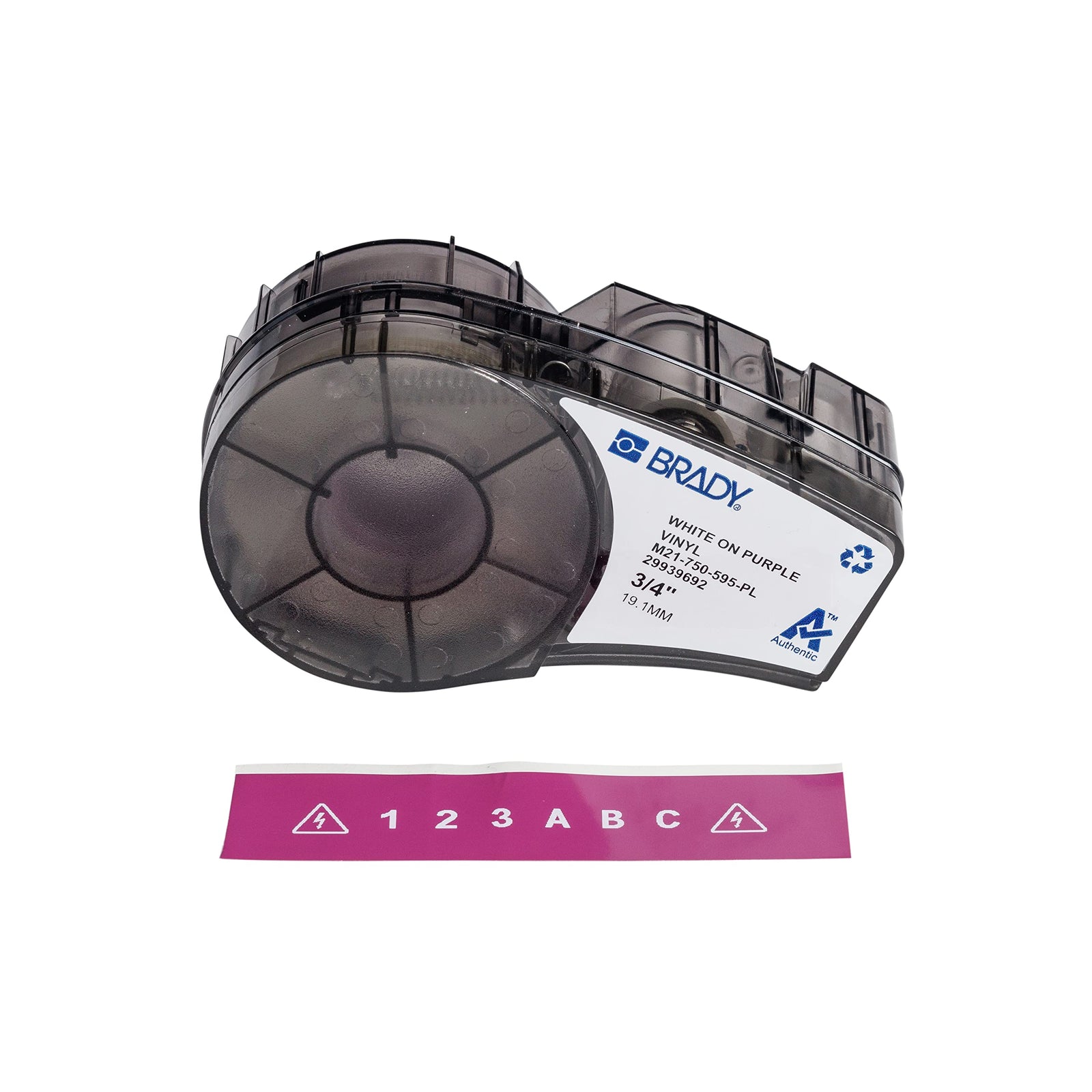 Brady Authentic (M21-375-595-BR) All-Weather Vinyl Label for Indoor/Outdoor ID, Lab and Equipment Labeling, White on Brown- ForM210, M210-LAB, M211, BMP21-PLUS and BMP21-LAB Printers, .375" W, 21' L