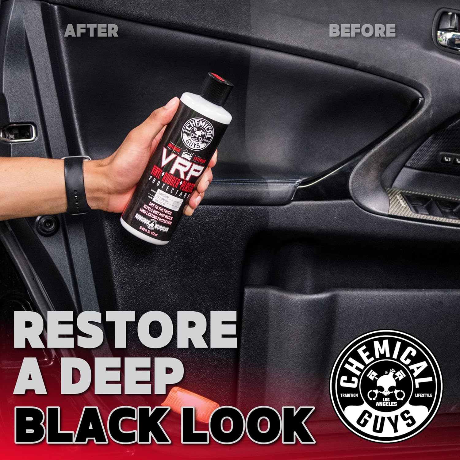 Chemical Guys VRP Vinyl, Rubber, and Plastic Dressing - Tire Dressing, Non-Greasy, Dry-to-the-Touch Shine for Tires, Trim, and More, Safe for Cars, Trucks, SUVs, RVs & More - 16 oz