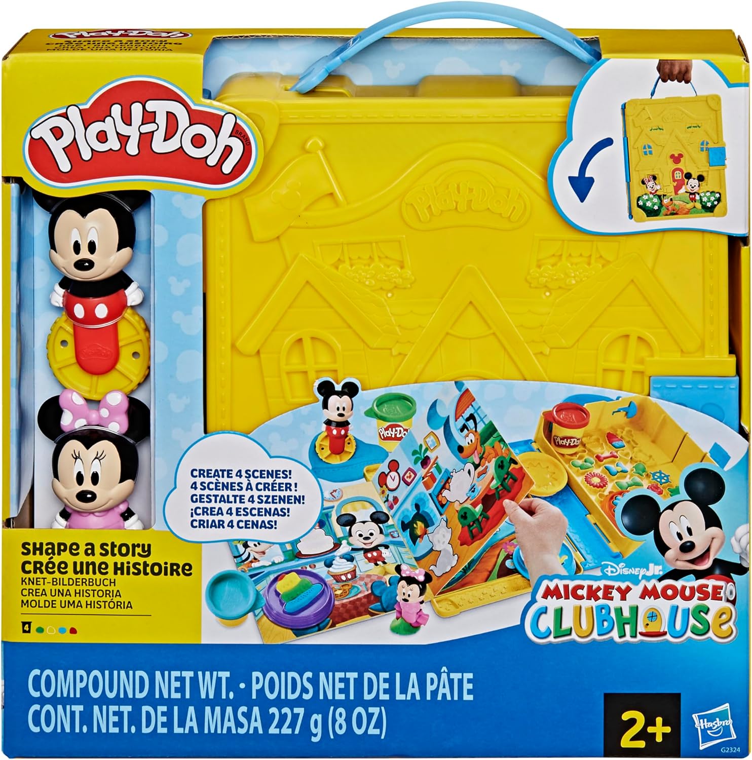 Play-Doh Disney Junior Mickey Mouse Clubhouse, Shape a Story Playset, Storage & Travel, Arts & Crafts Preschool Toys for Kids 2+