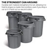Rubbermaid Commercial Products BRUTE Heavy-Duty Round Trash/Garbage Can, 20-Gallon, Yellow, Outdoor Waste Container for Landscapers/Construction/Restaurants/Back of House/Offices/Warehouses, Pack of 6