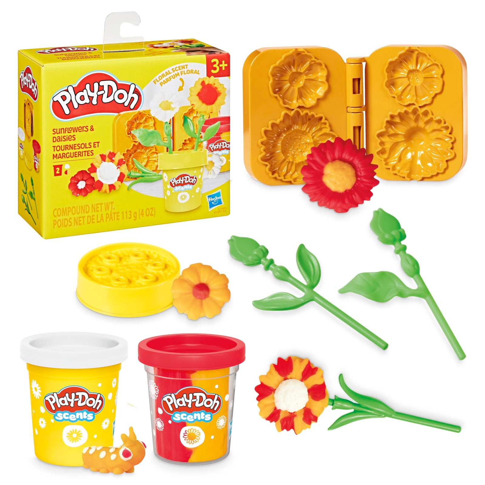Play-Doh Sunflowers & Daisies Flower Toy, Kids Arts & Crafts Kit, Gifts for Girls & Boys 3+