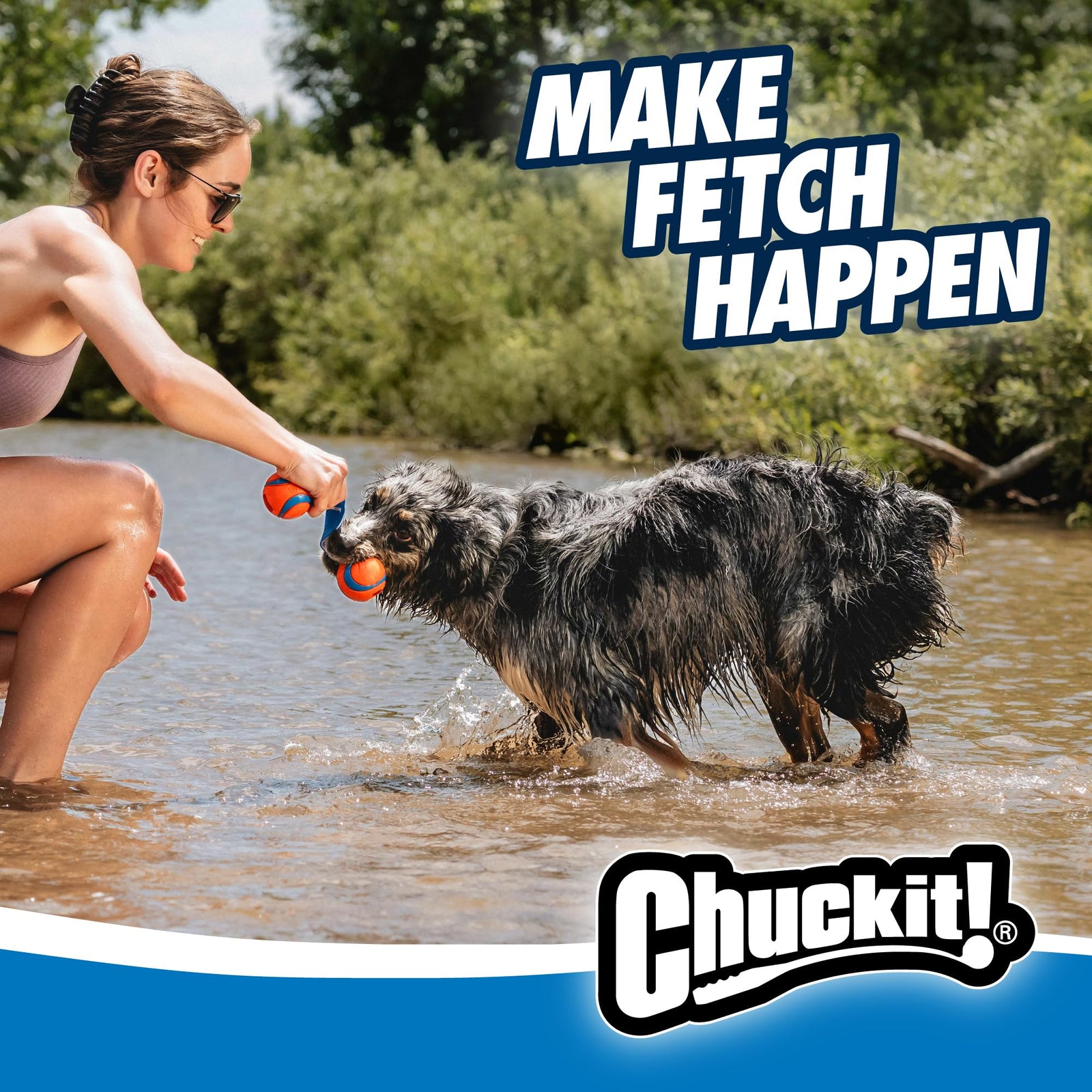 Chuckit! Ultra Tug Dog Toy, Small Fetch and Dog Ball Tug Toy for Dogs 0-20 Pounds