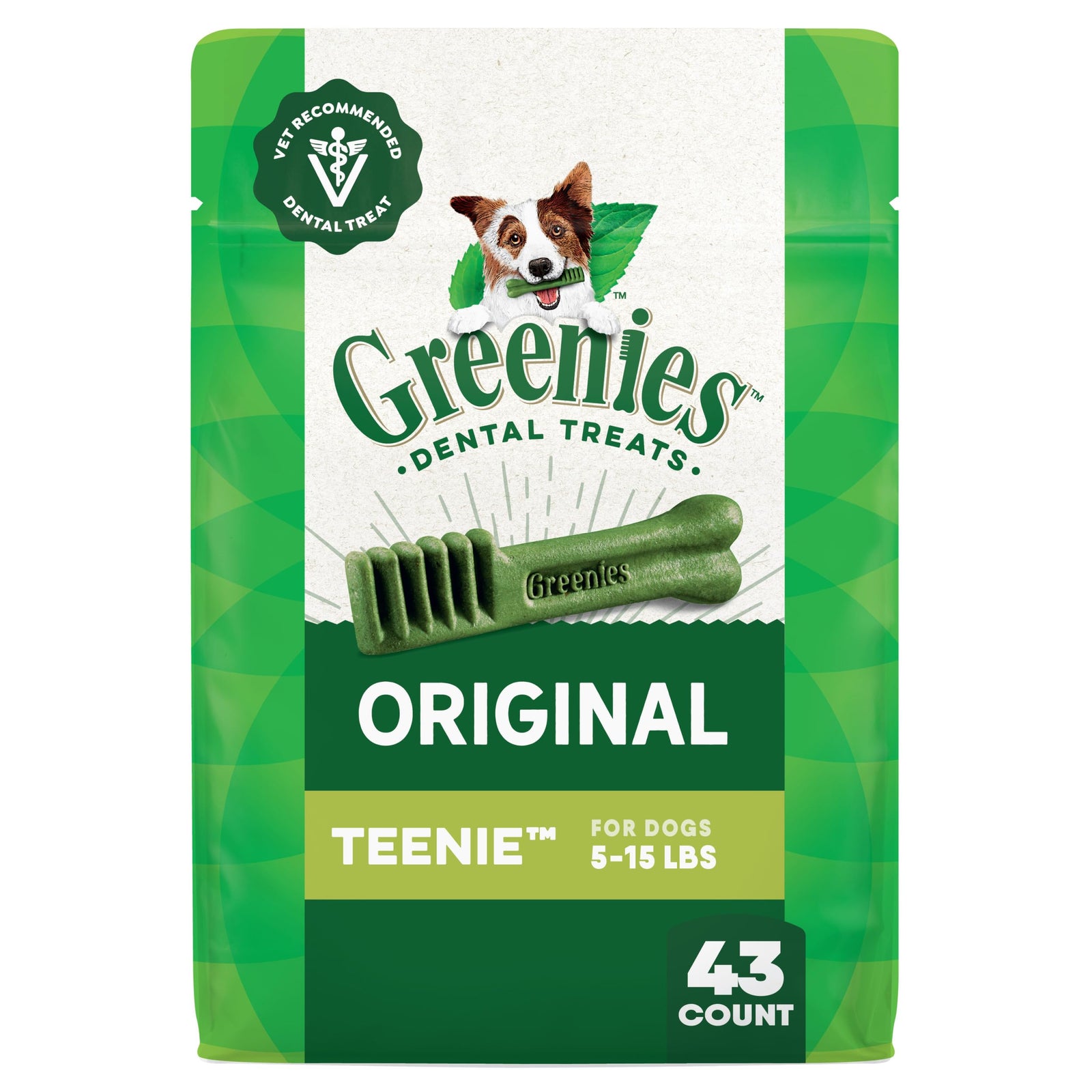 Greenies Veterinarian-Recommended Natural Dental Dog Treats Regular Size, Original Flavor, 54 oz. Pack, 192 Count