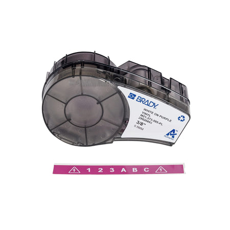 Brady Authentic (M21-375-595-BR) All-Weather Vinyl Label for Indoor/Outdoor ID, Lab and Equipment Labeling, White on Brown- ForM210, M210-LAB, M211, BMP21-PLUS and BMP21-LAB Printers, .375" W, 21' L