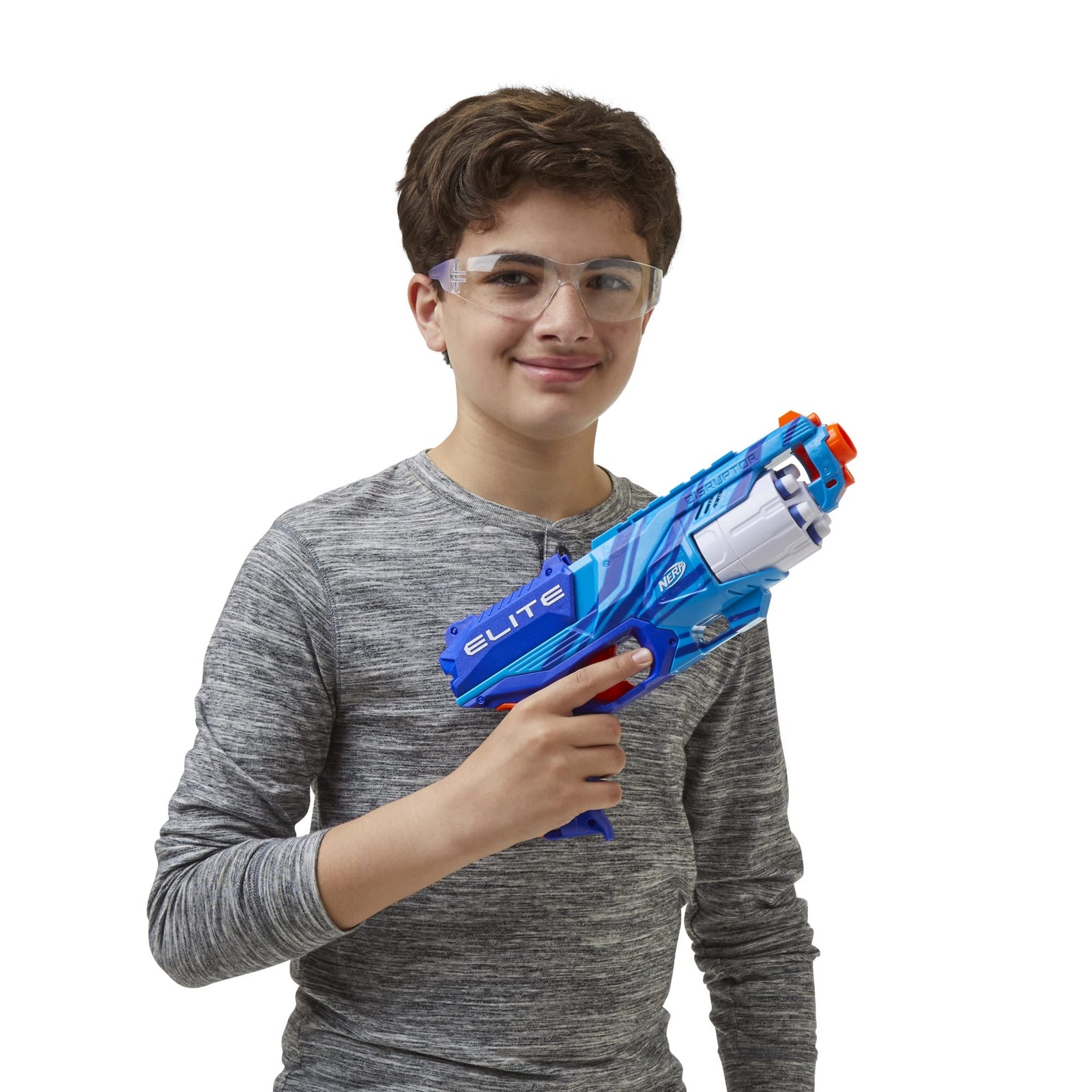 NERF Disruptor Elite Blaster - 6-Dart Rotating Drum, Slam Fire, Includes 6 Official Nerf Elite Darts - for Kids, Teens, Adults (Amazon Exclusive)