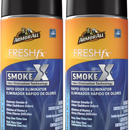 Armor All Fresh FX Smoke X Car Odor Eliminator, Car Air Freshener, Pack of 1 + Car Air Freshener, Smoke X by Armor All, Car Air Freshener and Purifier, 2 Oz Each Midnight Air Scent
