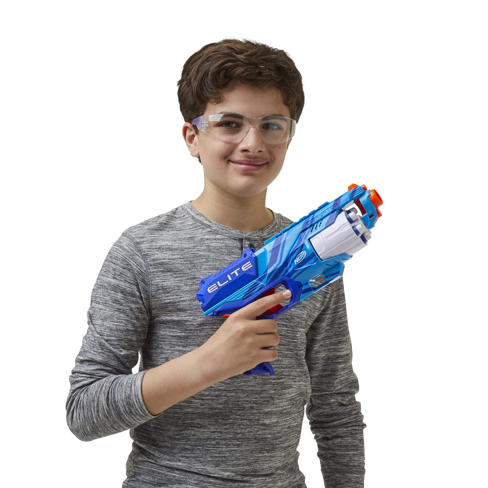 NERF Disruptor Elite Blaster - 6-Dart Rotating Drum, Slam Fire, Includes 6 Official Nerf Elite Darts - for Kids, Teens, Adults (Amazon Exclusive)