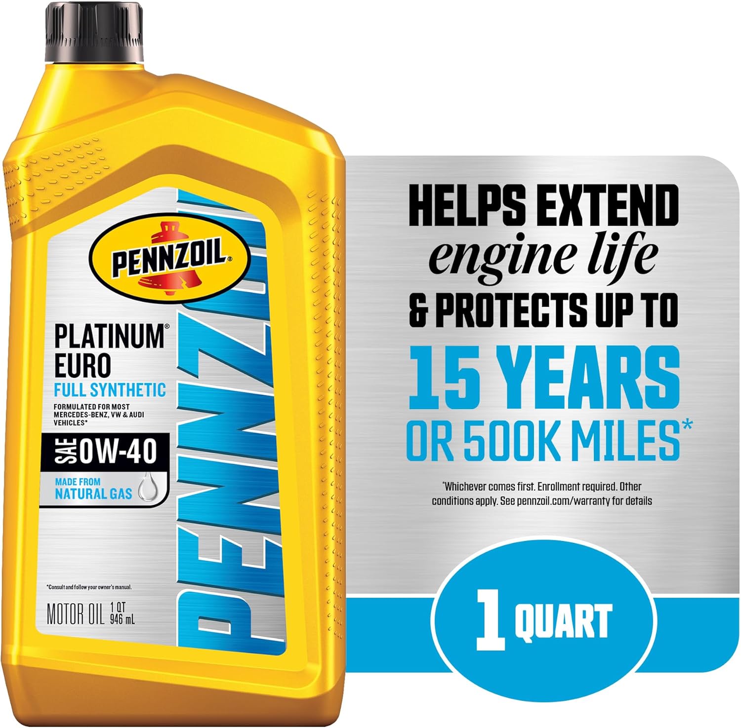 Pennzoil Platinum Euro AV Full Synthetic 5W-30 Motor Oil (1-Quart, Case of 6)