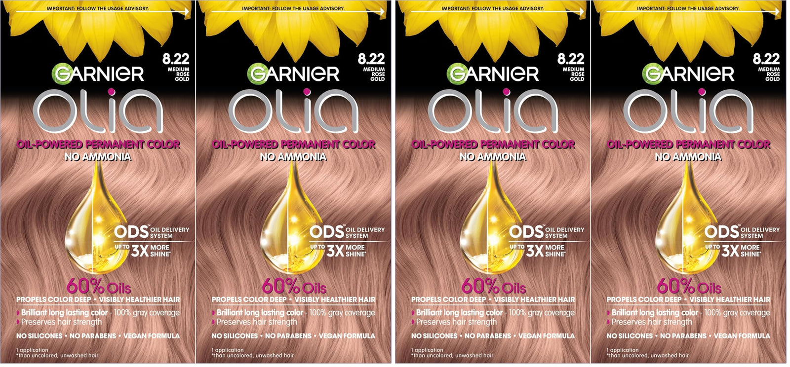 Garnier Hair Color Olia Ammonia-Free Brilliant Color Oil-Rich Permanent Hair Dye, 9 1/2.1 Lightest Ash Blonde, 1 Count (Packaging May Vary)