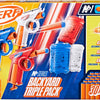 Nerf N Series Backyard Triple Pack, Includes 3 Flex Blasters, 3 Targets, 30 N1 Darts, Christimas Stocking Stuffer Gifts, Ages 8+ (Amazon Exclusive)