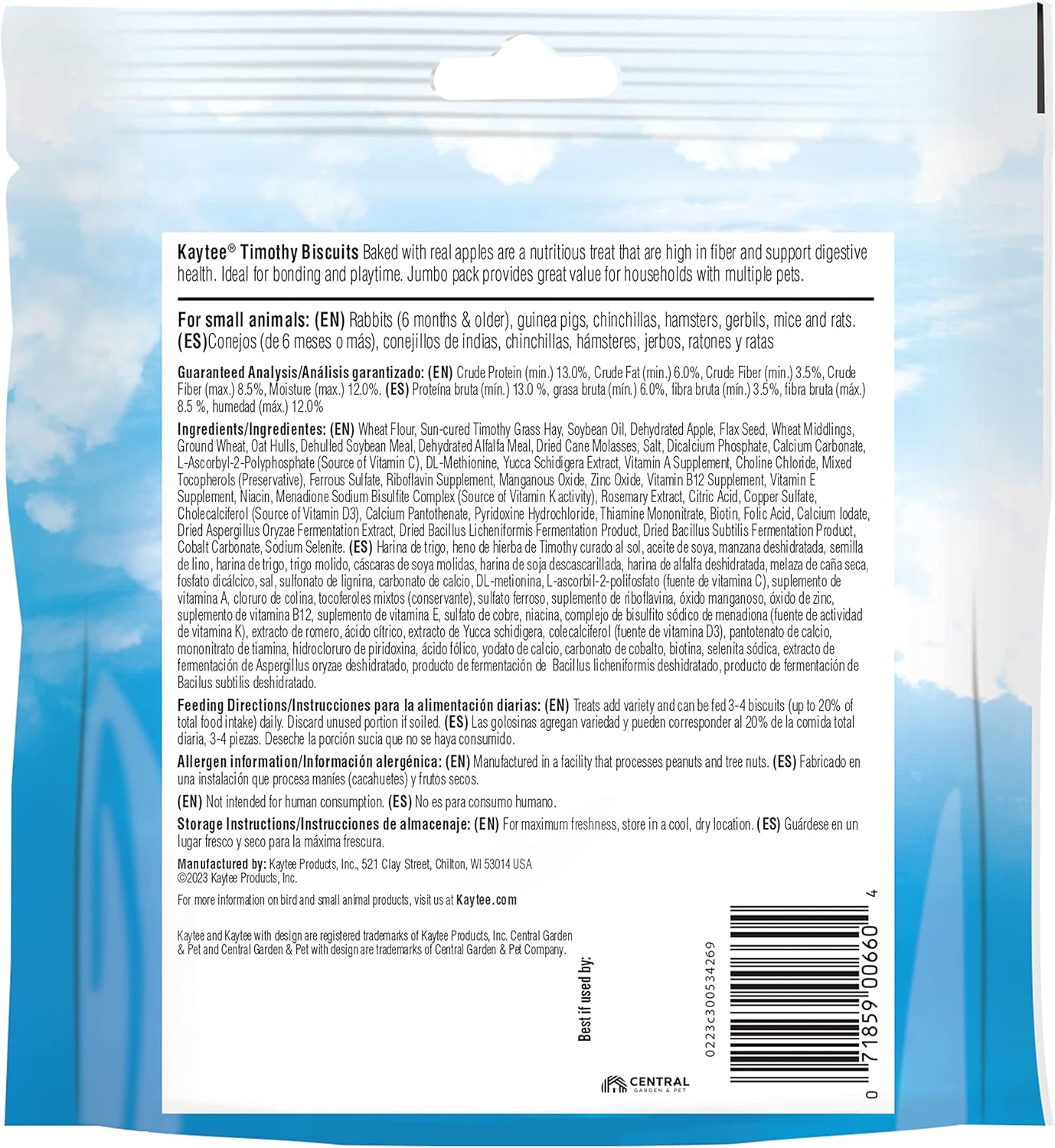 Kaytee Timothy Biscuits Baked Treat for Pet Guinea Pigs, Rabbits & Other Small Animals, Carrot, 4 oz (Pack of 2)