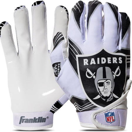 Franklin Sports Youth NFL Football Receiver Gloves - Kids Football Gloves Pair - NFL Team Logos and Silicone Palm