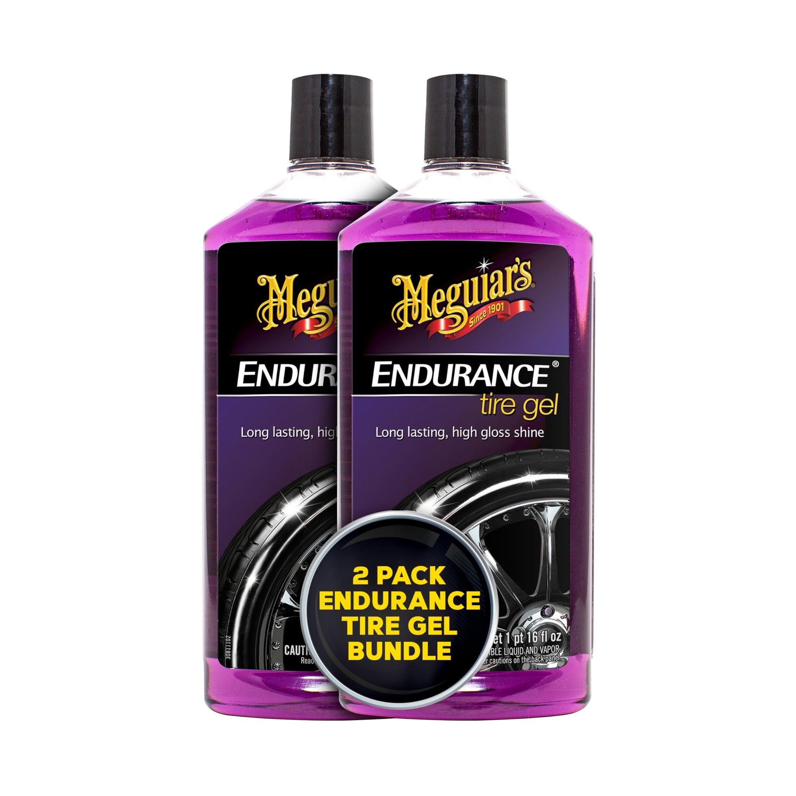 Meguiar's G7516 Endurance Tire Gel, Premium Tire Gel for a Lasting Glossy Shine - 16 Oz Bottle, PURPLE