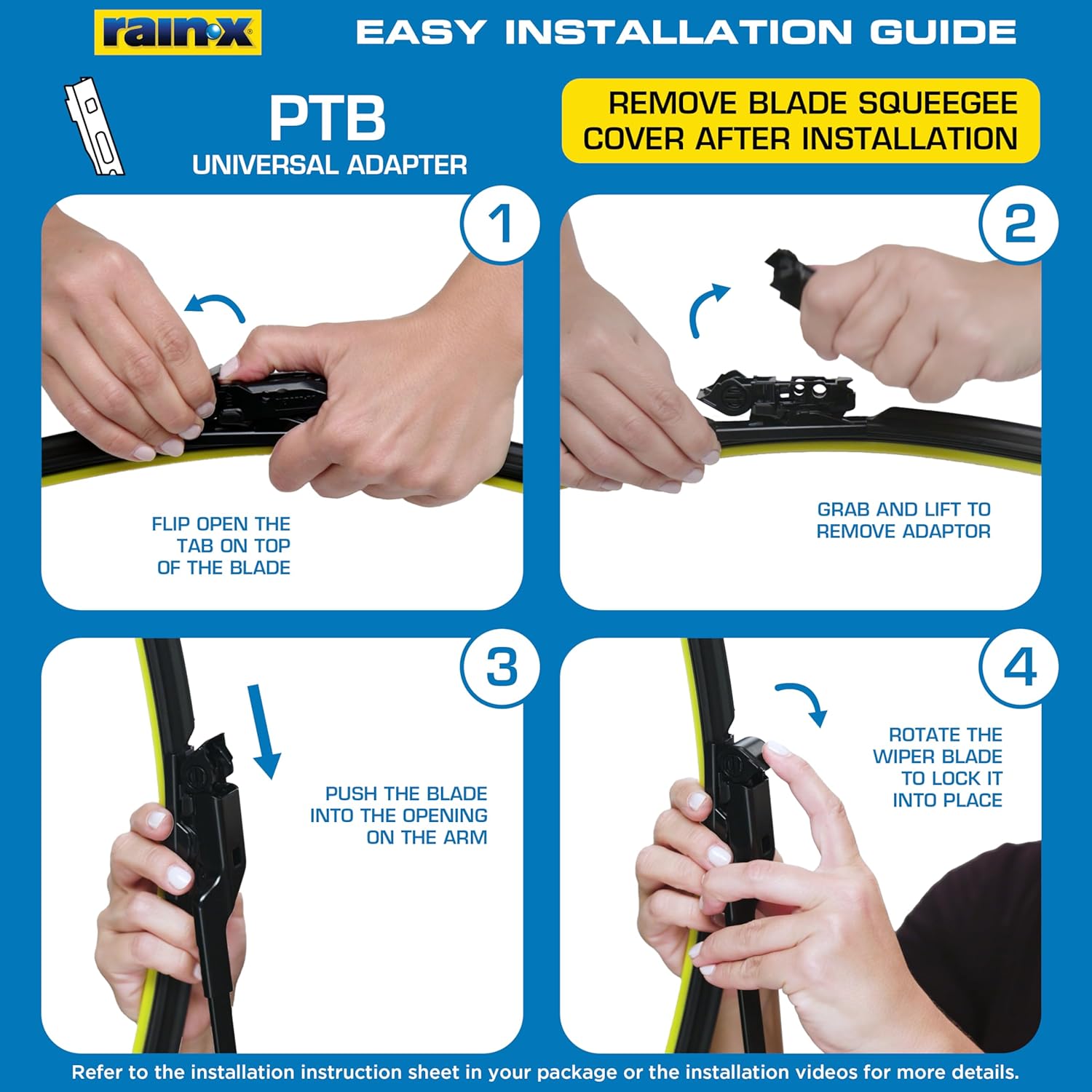 Rain-X Silicone AdvantEdge Wiper Blade 20" Windshield Wiper Blades Replacement, All-Weather Performance Lasts 2X Longer, Premium Beam, Installock Adapter for Easy Fit (Pack of 1)