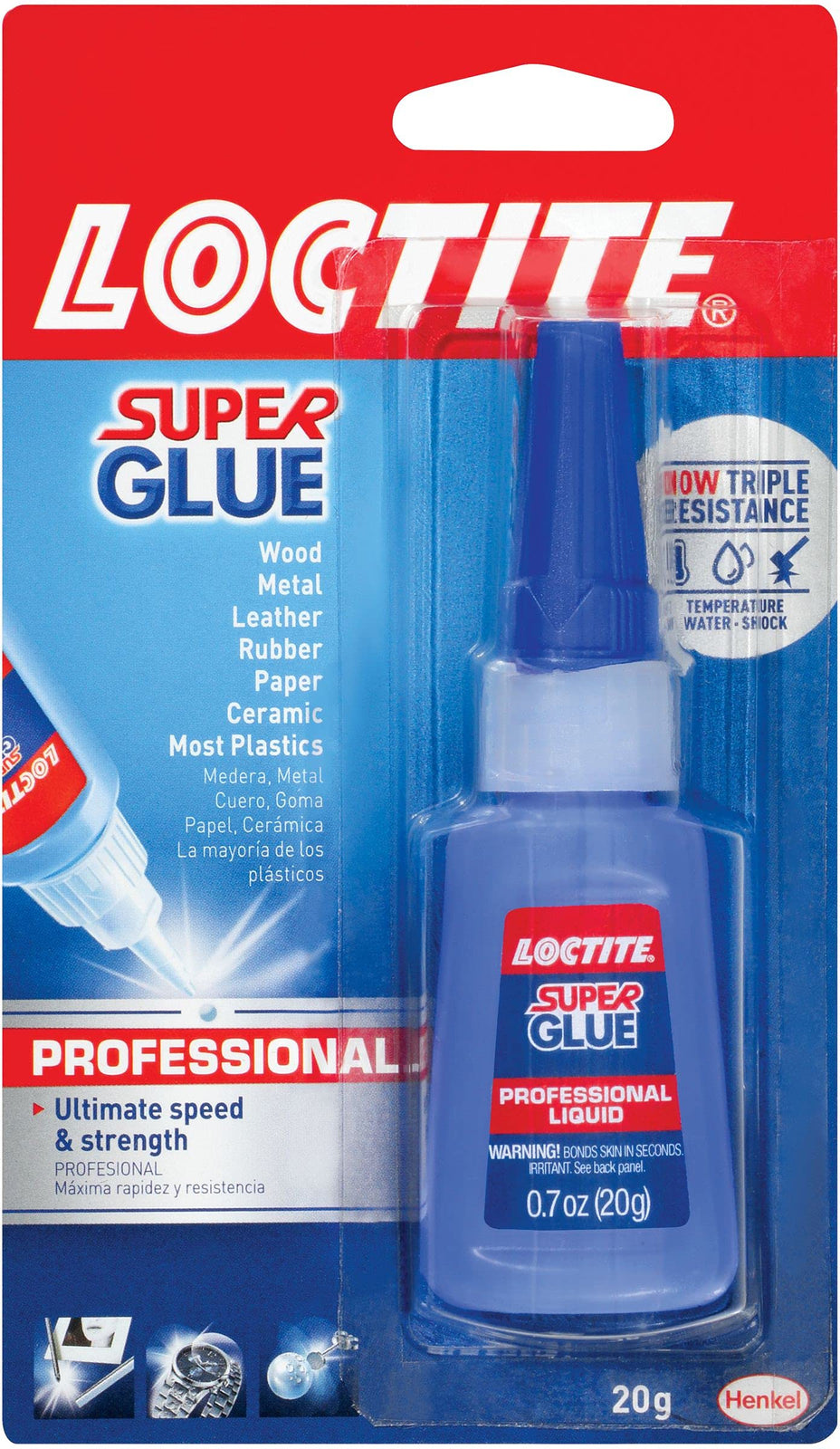 Loctite Super Glue Liquid Professional, Clear, 0.7 fl oz Bottle, 4 Pack - Superglue for Plastic, Wood, Metal, Crafts & Repair, Cyanoacrylate Adhesive Instant Glue, Quick Dry