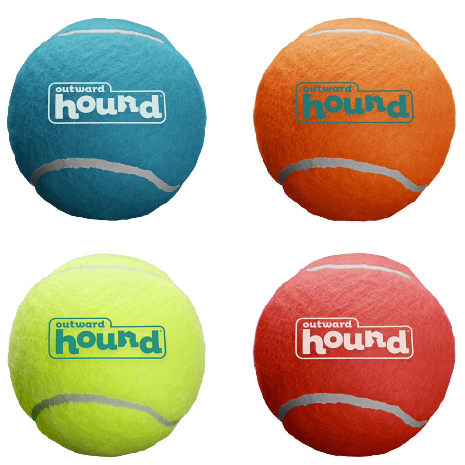 Outward Hound Squeaker Ballz 4-Pack Tennis Ball Dog Toys with Squeaker, Interactive Fetch Play for Pets Under 25 lbs, Training Balls for Indoor & Outdoor Exercise, Small, 2-inch
