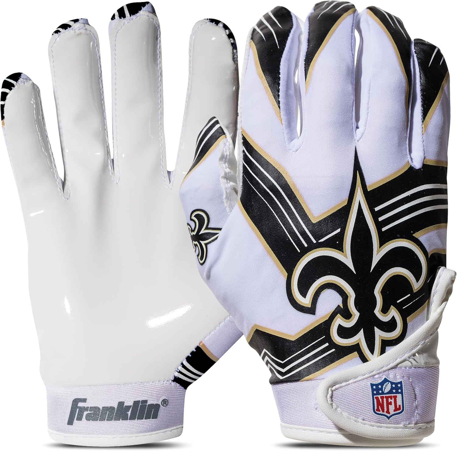 Franklin Sports Youth NFL Football Receiver Gloves - Kids Football Gloves Pair - NFL Team Logos and Silicone Palm