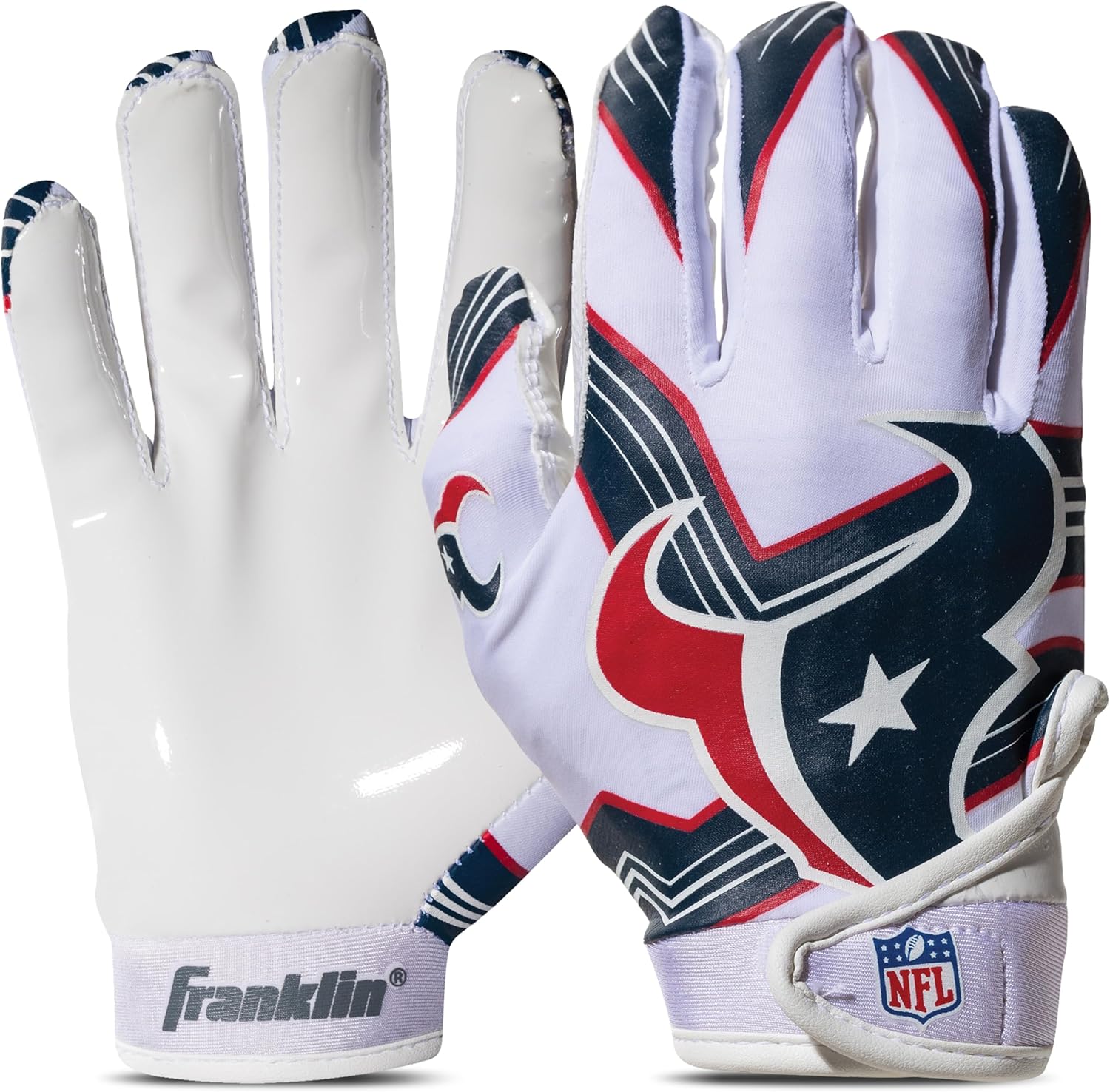 Franklin Sports Youth NFL Football Receiver Gloves - Kids Football Gloves Pair - NFL Team Logos and Silicone Palm